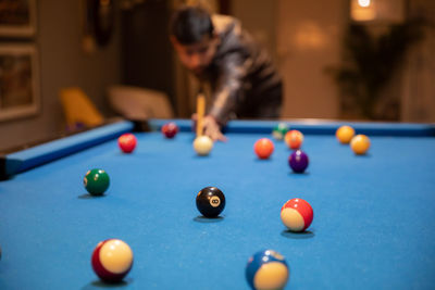 Snooker, billiard balls, pool game table, cue ball, striped ball, pool stick, black pool ball