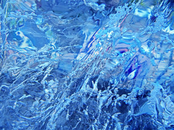 Full frame shot of frozen glass