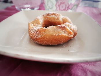 Close-up of dessert in plate on table