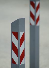 Close-up of street posts