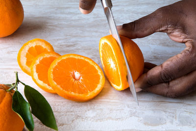 Midsection of man preparing food