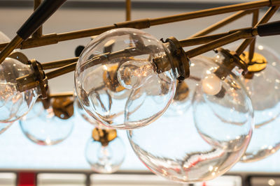 Close-up of beer glass on table