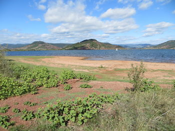 Scenic view of land against sky