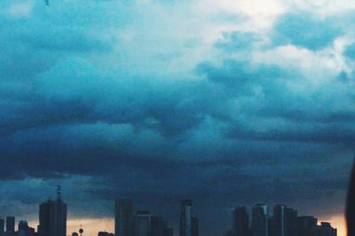 Storm clouds over city