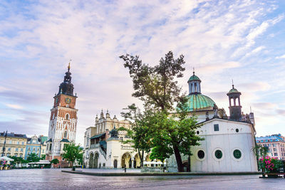 View of buildings against cloudy sky