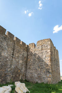 Low angle view of fort against sky