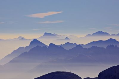 Panoramic view over mountain tops