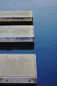High angle view of pier on lake