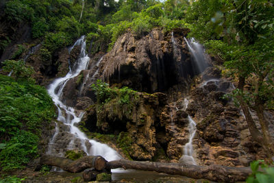 Scenic view of waterfall