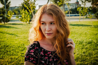 Portrait of beautiful young woman