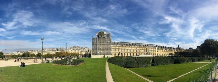 Panoramic view of buildings against sky