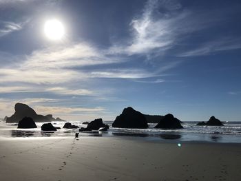 Scenic view of beach against sky