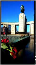 Built structure against clear blue sky