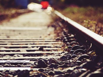 Close-up of railroad track