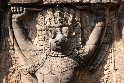 Low angle view of buddha statue