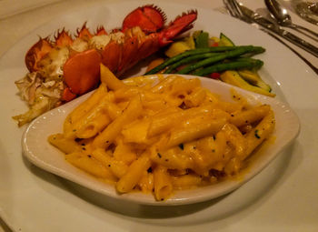 High angle view of meal served in plate