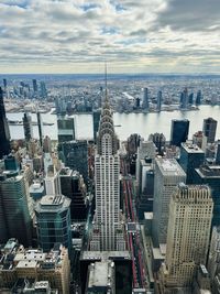 High angle view of cityscape against sky