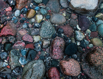 Full frame shot of pebbles on rocks