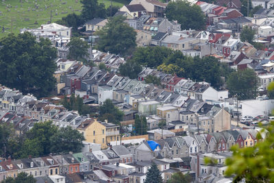 High angle shot of townscape