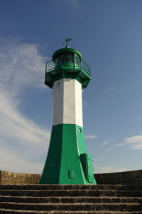 Low angle view of lighthouse against sky