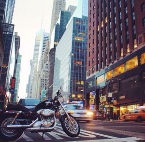 City street with buildings in background