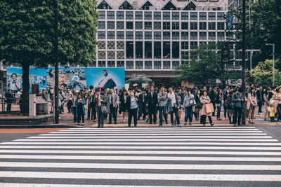 People walking in city