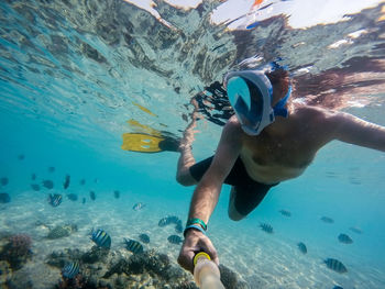 Full length of man swimming in sea