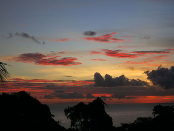 Scenic view of dramatic sky during sunset