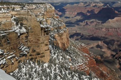 Aerial view of rock formations