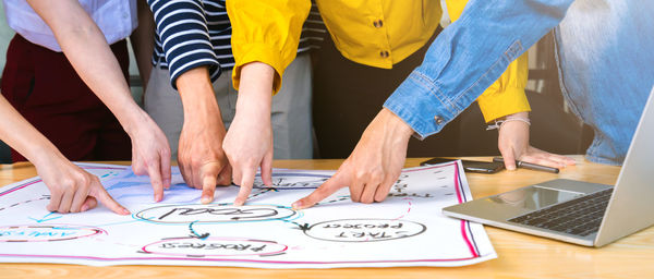 Group of people on table