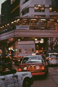 Traffic on road in city at night