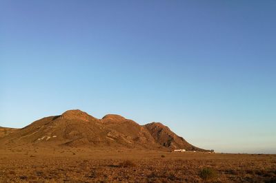 Scenic view of landscape against clear sky