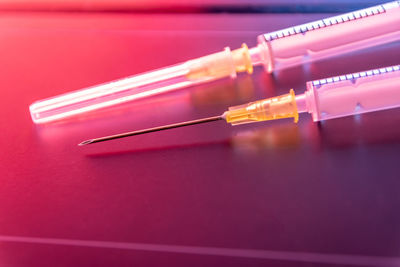 New medical vaccines ready for injection with syringe vaccine to inject the cure for immunization