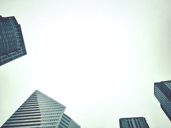 Low angle view of buildings against clear sky