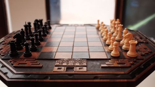 Close-up of chess pieces