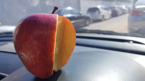 Close-up of apple on table