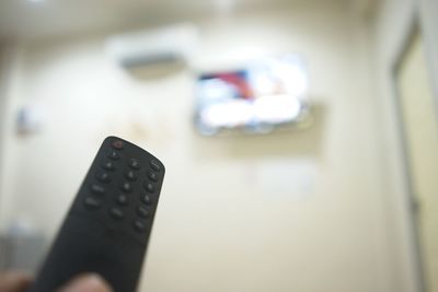 Close-up of remote control