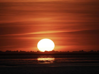 Scenic view of sunset over sea