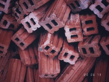 Full frame shot of rusty metallic structure