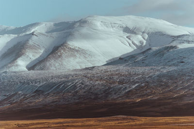 Scenic view of snowcapped mountains