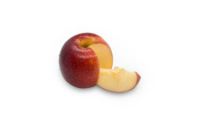 Close-up of apple against white background