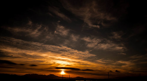 Low angle view of sky at sunset