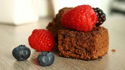 Close-up of cake on table