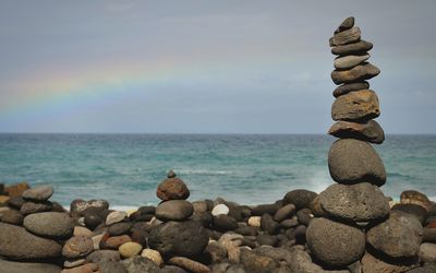 Stack of rocks on beach