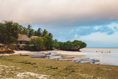 Scenic view of beach against sky