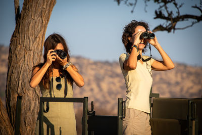 Man photographing on camera