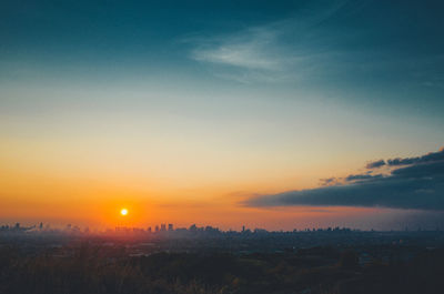 Scenic view of landscape at sunset
