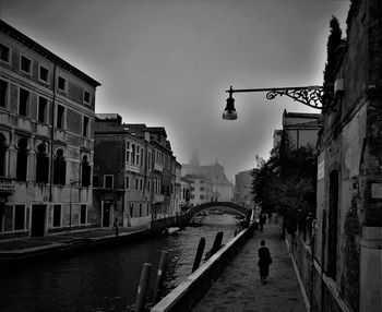 View of canal passing through city