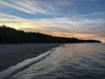 Scenic view of sea at sunset