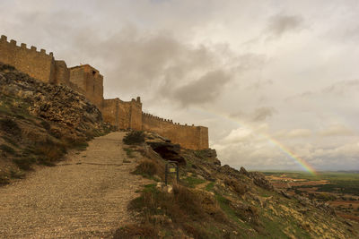 View of fort against cloudy sky